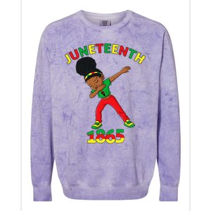 Dabbing Black Princess Juneteenth 1865 Brown Skin Colorblast Crewneck Sweatshirt