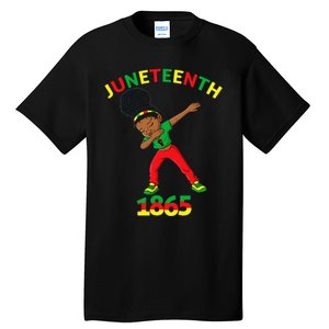 Dabbing Black Princess Juneteenth 1865 Brown Skin Tall T-Shirt