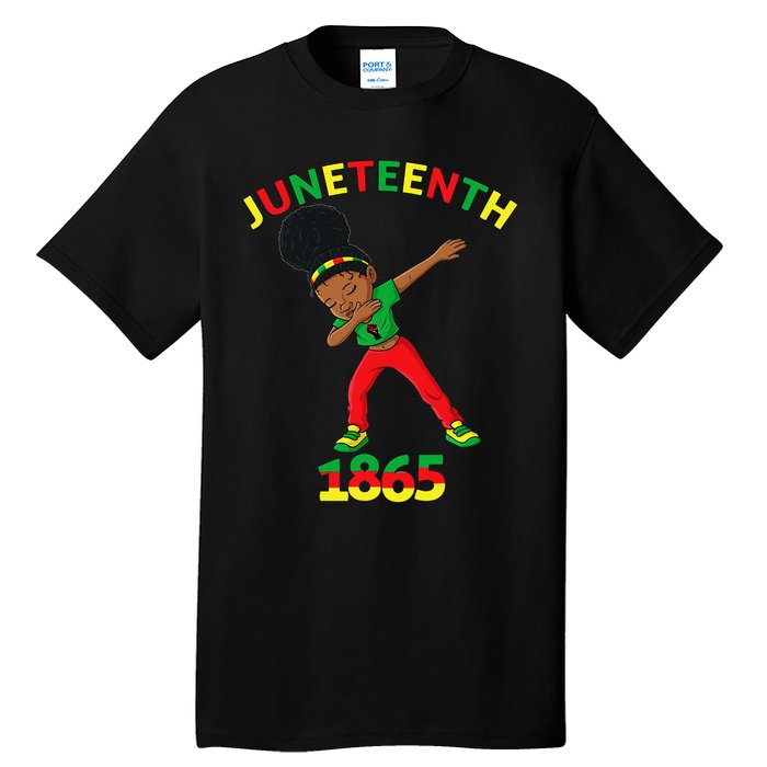 Dabbing Black Princess Juneteenth 1865 Brown Skin Tall T-Shirt