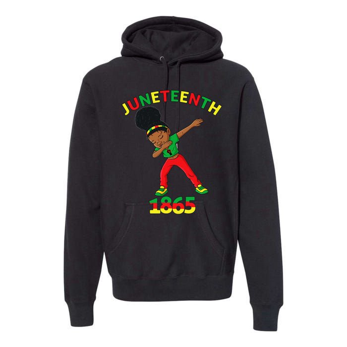 Dabbing Black Princess Juneteenth 1865 Brown Skin Premium Hoodie