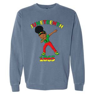 Dabbing Black Princess Juneteenth 1865 Brown Skin Garment-Dyed Sweatshirt