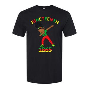 Dabbing Black Princess Juneteenth 1865 Brown Skin Softstyle CVC T-Shirt