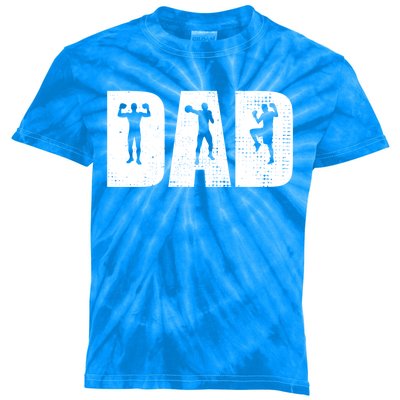 Dad Boxing Player Coach Coachting Sports Boxing For Dad Gift Kids Tie-Dye T-Shirt