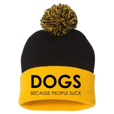 Dogs Because People Suck Pom Pom 12in Knit Beanie