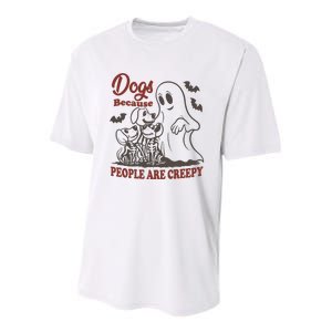 Dogs Because People Are Creepy Ghost Dogs Halloween Spooky Season Youth Performance Sprint T-Shirt