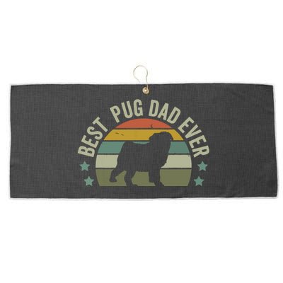 Dog Best Pug Dad Ever Shirts Fathers Day Funny Doggy Large Microfiber Waffle Golf Towel