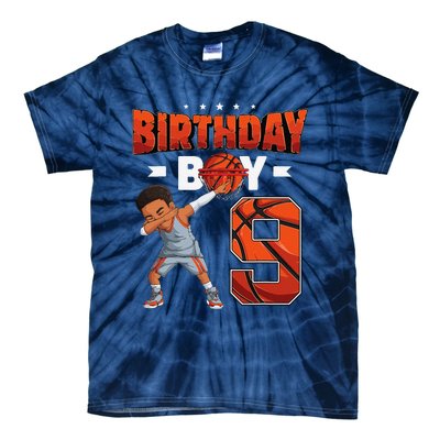 Dabbing Basketball Player 9 Years Old Boy 9th Birthday Tie-Dye T-Shirt