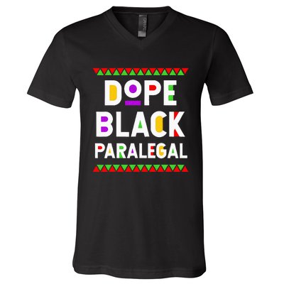 Dope Black Paralegal African American Job Proud Profession V-Neck T-Shirt