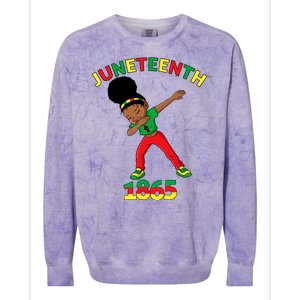 Dabbing Black Princess Juneteenth 1865 Black History Colorblast Crewneck Sweatshirt