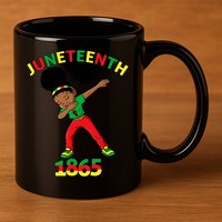 Dabbing Black Princess Juneteenth 1865 Black History 11oz C Handle Ceramic Mug