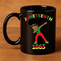 Dabbing Black Princess Juneteenth 1865 Black History 11oz C Handle Ceramic Mug