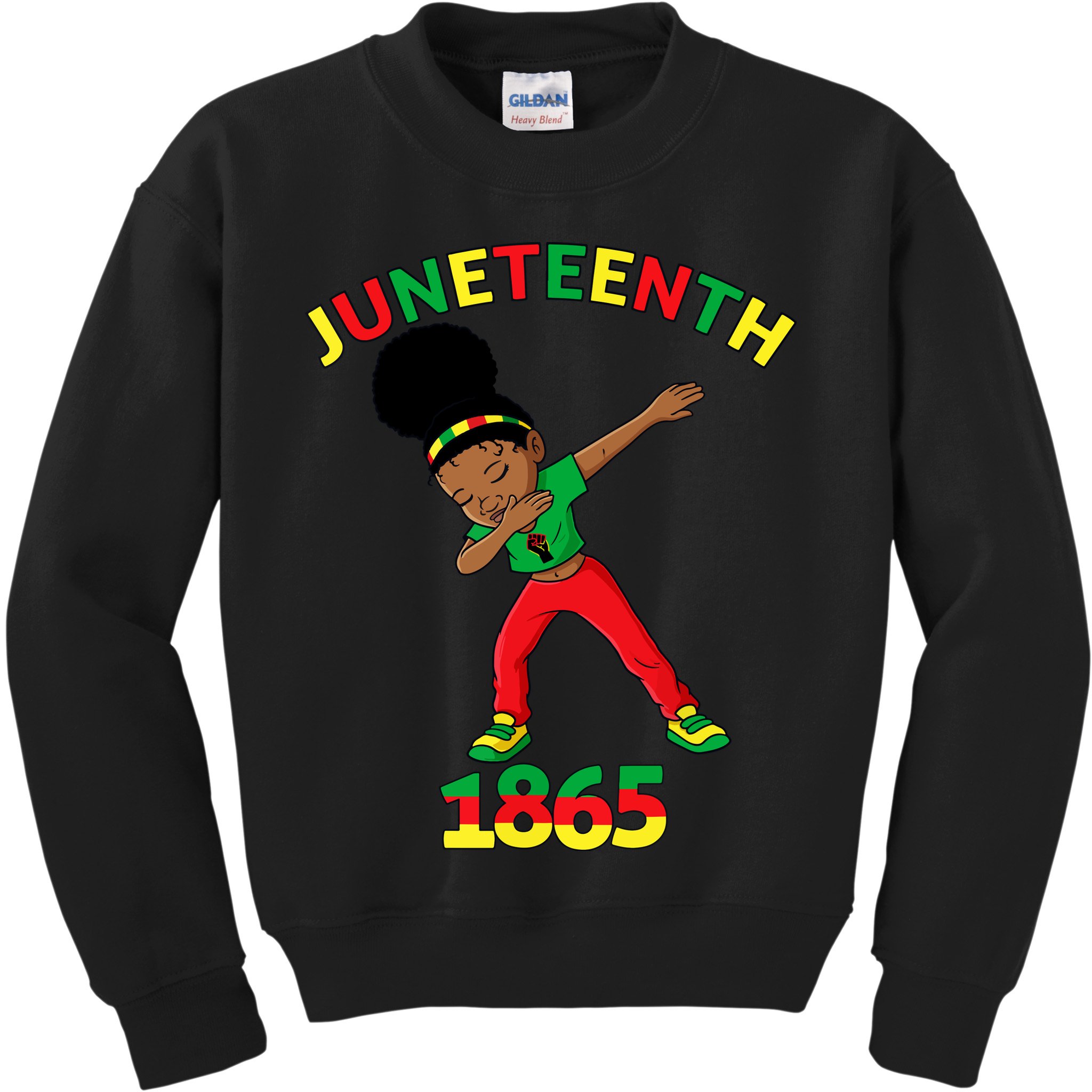 Dabbing Black Princess Juneteenth 1865 Black History Kids Sweatshirt