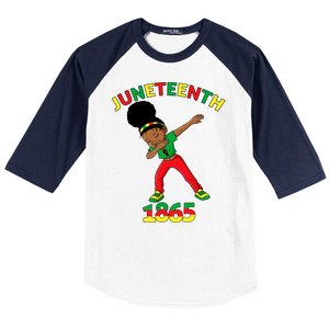 Dabbing Black Princess Juneteenth 1865 Black History Baseball Sleeve Shirt