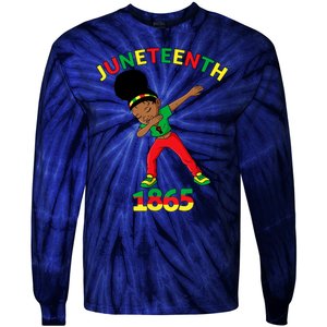 Dabbing Black Princess Juneteenth 1865 Black History Tie-Dye Long Sleeve Shirt