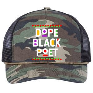 Dope Black Poet African American Job Proud Profession Meaningful Gift Retro Rope Trucker Hat Cap