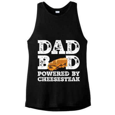 Dad Bod Powered By Cheesesteak Father Figure Graphic Cool Gift Ladies PosiCharge Tri-Blend Wicking Tank