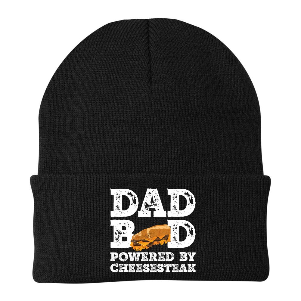 Dad Bod Powered By Cheesesteak Father Figure Graphic Cool Gift Beanie