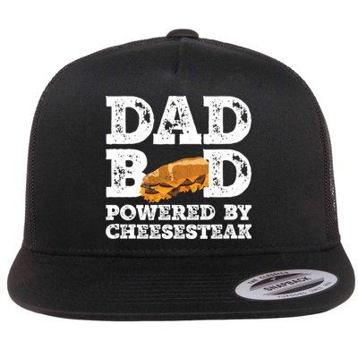 Dad Bod Powered By Cheesesteak Father Figure Graphic Cool Gift Flatbill Hat