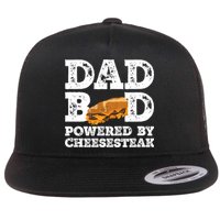 Dad Bod Powered By Cheesesteak Father Figure Graphic Cool Gift Flat Bill Trucker Hat