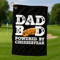 Dad Bod Powered By Cheesesteak Father Figure Graphic Cool Gift Golf Towel