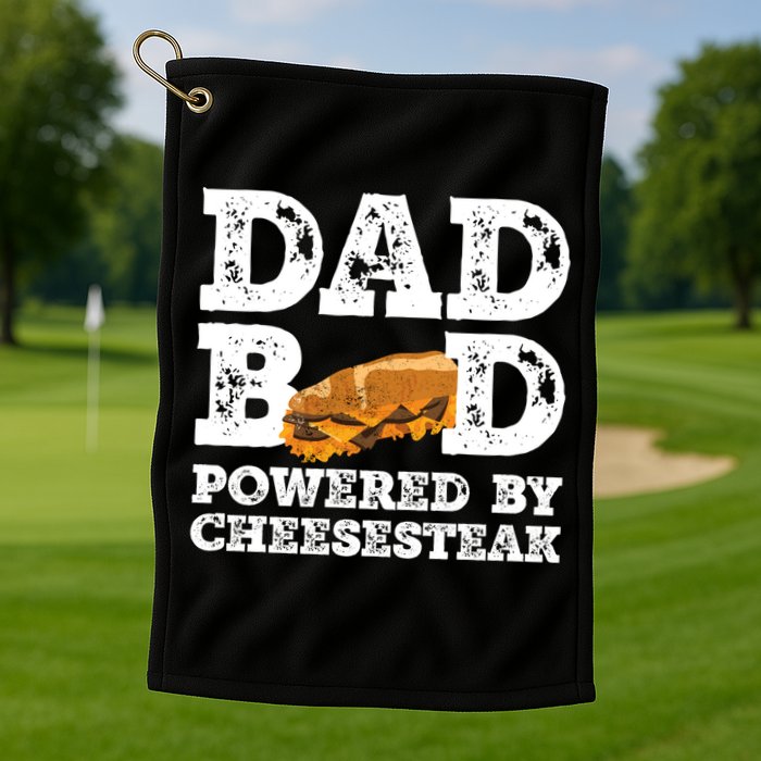 Dad Bod Powered By Cheesesteak Father Figure Graphic Cool Gift Golf Towel