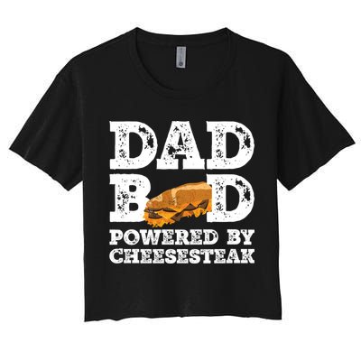 Dad Bod Powered By Cheesesteak Father Figure Graphic Cool Gift Crop Top