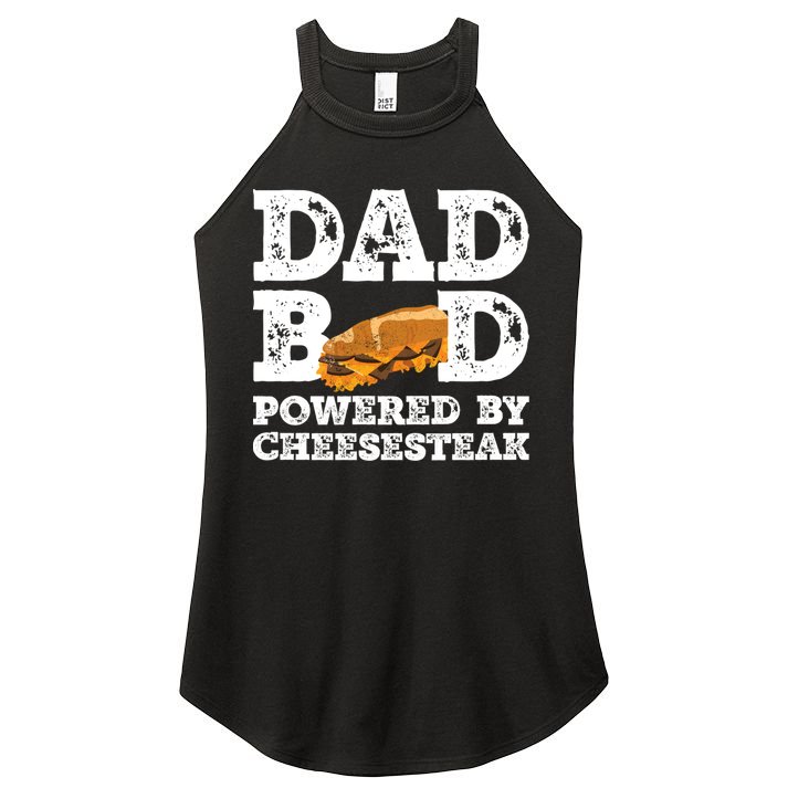 Dad Bod Powered By Cheesesteak Father Figure Graphic Cool Gift Women's Perfect Tri Rocker Tank
