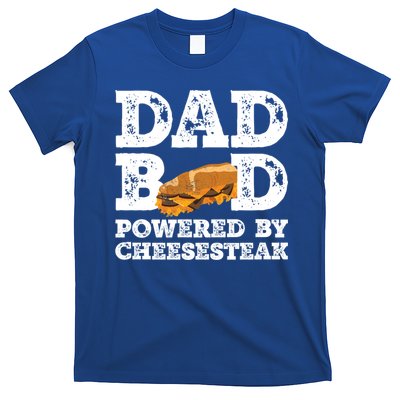 Dad Bod Powered By Cheesesteak Father Figure Graphic Cool Gift T-Shirt