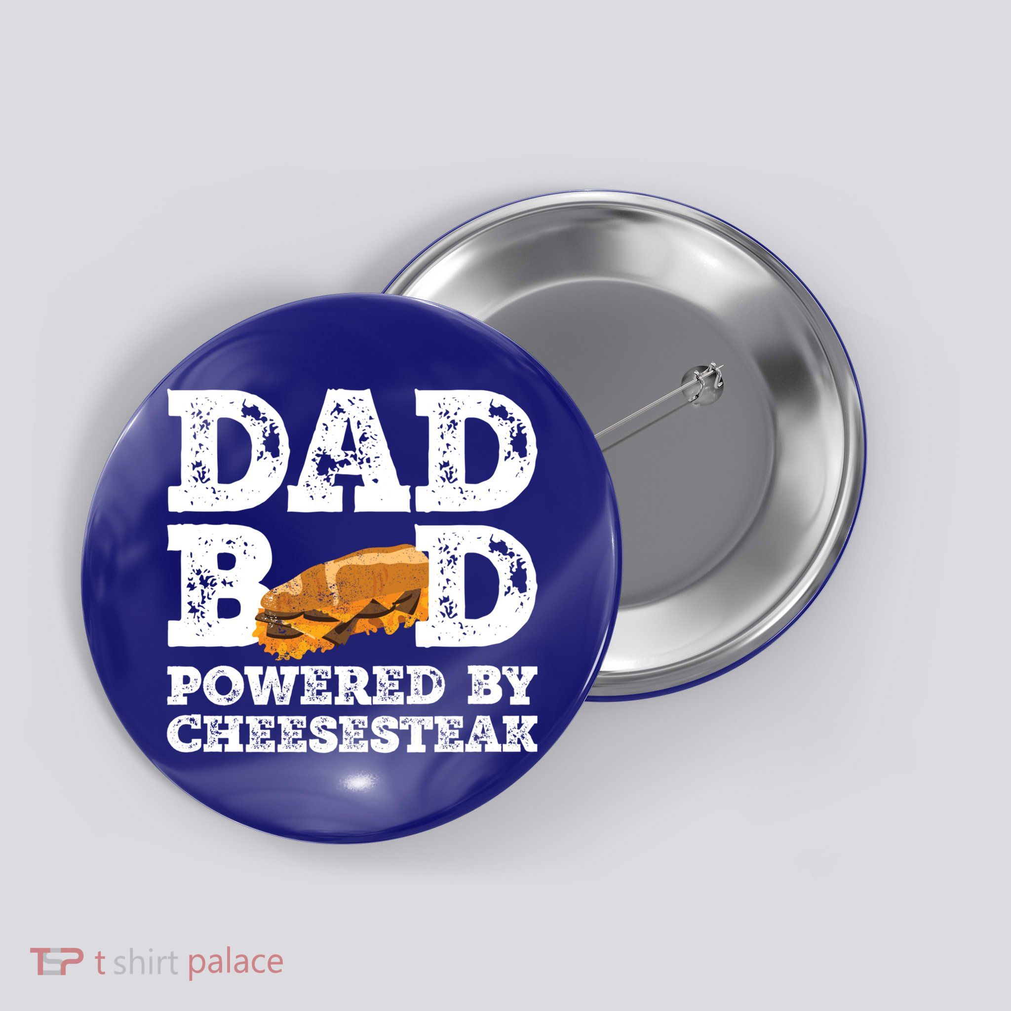Dad Bod Powered By Cheesesteak Father Figure Graphic Cool Gift Button