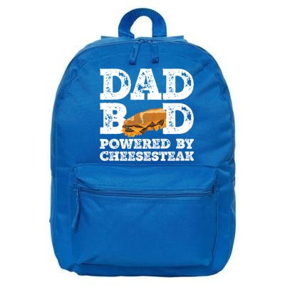 Dad Bod Powered By Cheesesteak Father Figure Graphic Cool Gift 16 in Basic Backpack