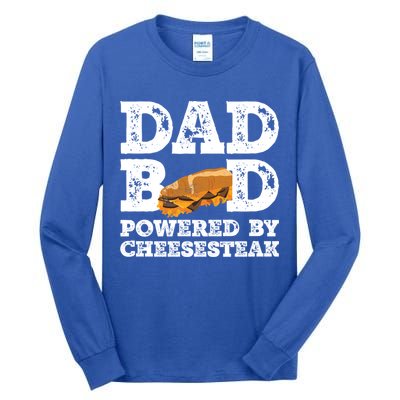 Dad Bod Powered By Cheesesteak Father Figure Graphic Cool Gift Tall Long Sleeve T-Shirt