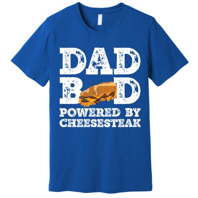 Dad Bod Powered By Cheesesteak Father Figure Graphic Cool Gift Premium T-Shirt