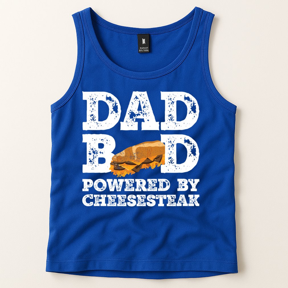 Dad Bod Powered By Cheesesteak Father Figure Graphic Cool Gift Tank Top