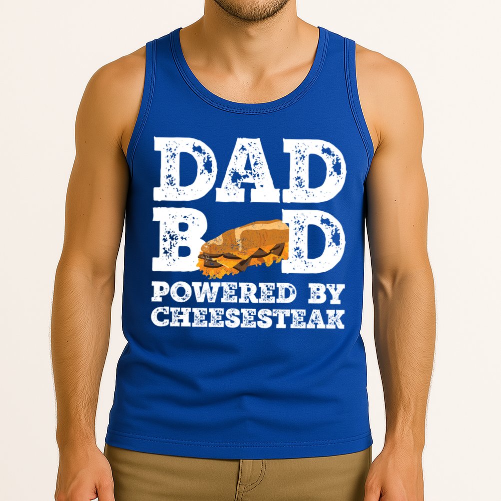 Dad Bod Powered By Cheesesteak Father Figure Graphic Cool Gift Tank Top