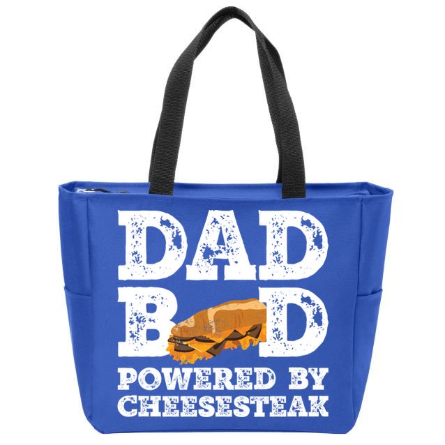 Dad Bod Powered By Cheesesteak Father Figure Graphic Cool Gift Zip Tote Bag