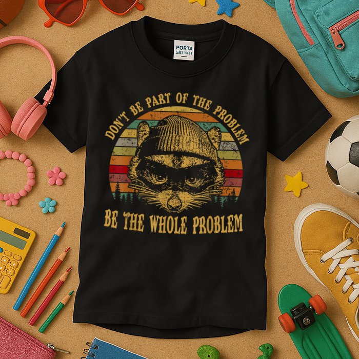 Dont Be Part Of The Problem Be The Whole Problem Funny Saying Kids T-Shirt