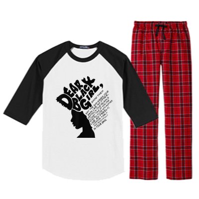 Dear Black  Poem Quote Afro African Black History Month Raglan Sleeve Pajama Set