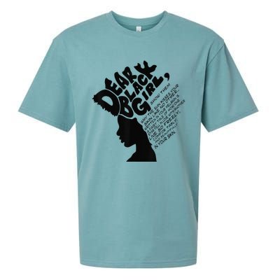 Dear Black  Poem Quote Afro African Black History Month Sueded Cloud Jersey T-Shirt