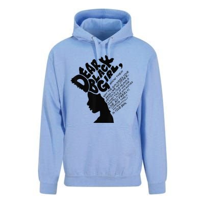 Dear Black  Poem Quote Afro African Black History Month Unisex Surf Hoodie