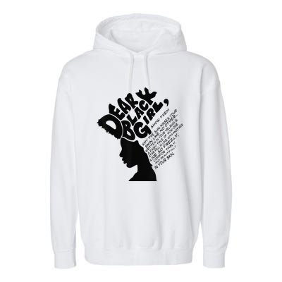 Dear Black  Poem Quote Afro African Black History Month Garment-Dyed Fleece Hoodie