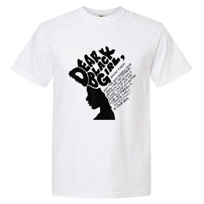 Dear Black  Poem Quote Afro African Black History Month Garment-Dyed Heavyweight T-Shirt