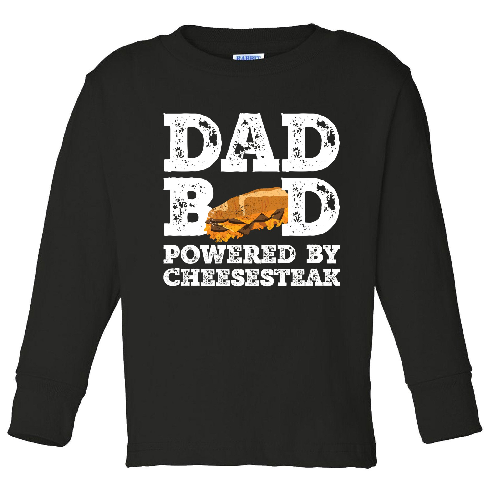 Dad Bod Powered By Cheesesteak Vintage Toddler Long Sleeve Shirt
