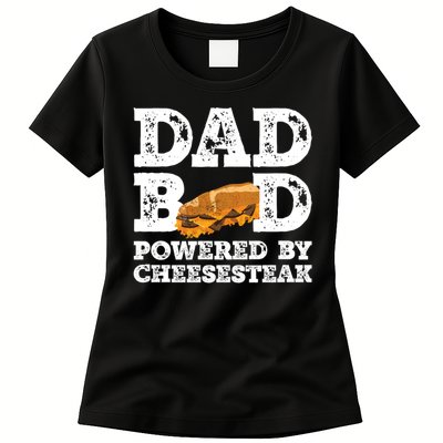 Dad Bod Powered By Cheesesteak Vintage Womens T-Shirt