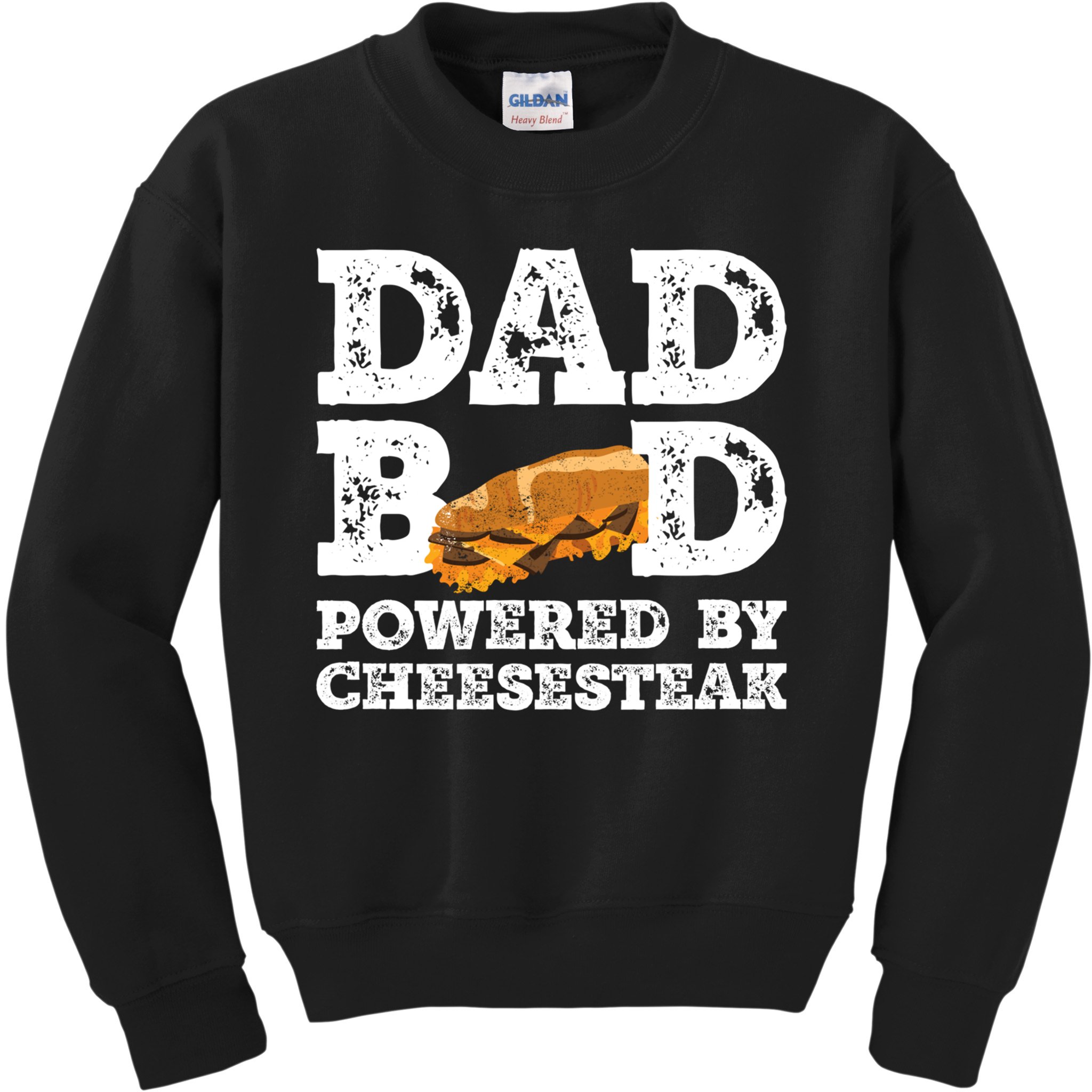 Dad Bod Powered By Cheesesteak Vintage Kids Sweatshirt