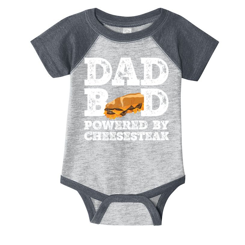 Dad Bod Powered By Cheesesteak Vintage Infant Baby Jersey Bodysuit