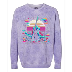 Double Bass Player Bassist Contrabassist Colorblast Crewneck Sweatshirt