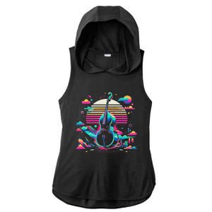 Double Bass Player Bassist Contrabassist Ladies PosiCharge Tri-Blend Wicking Draft Hoodie Tank