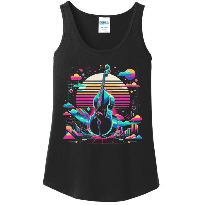 Double Bass Player Bassist Contrabassist Ladies Essential Tank