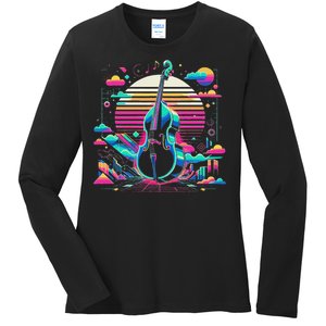 Double Bass Player Bassist Contrabassist Ladies Long Sleeve Shirt