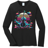 Double Bass Player Bassist Contrabassist Ladies Long Sleeve Shirt